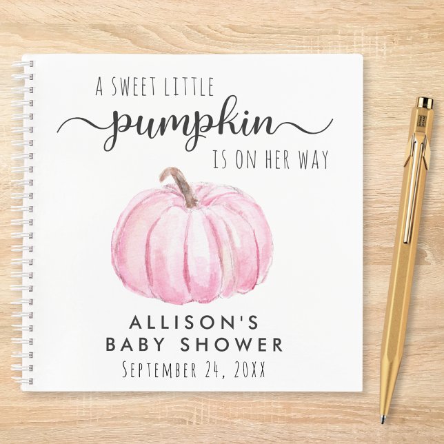 Cuaderno Pink Pumpkin Baby Girl Shower Guest Book (Subido por el creador)