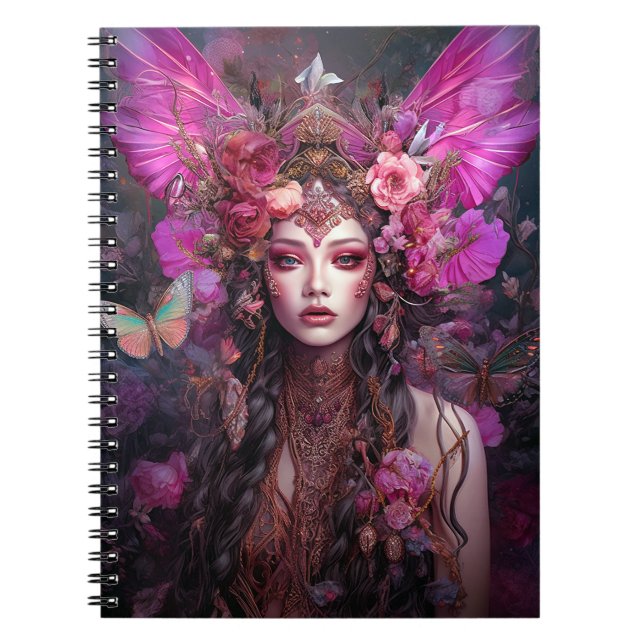 Cuaderno Pink Purple Fairy Queen Fantasy Art (Frente)