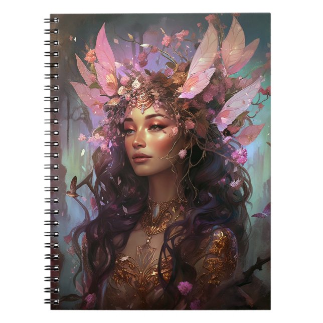 Cuaderno Pink Purple Fairy Queen Fantasy Art (Frente)