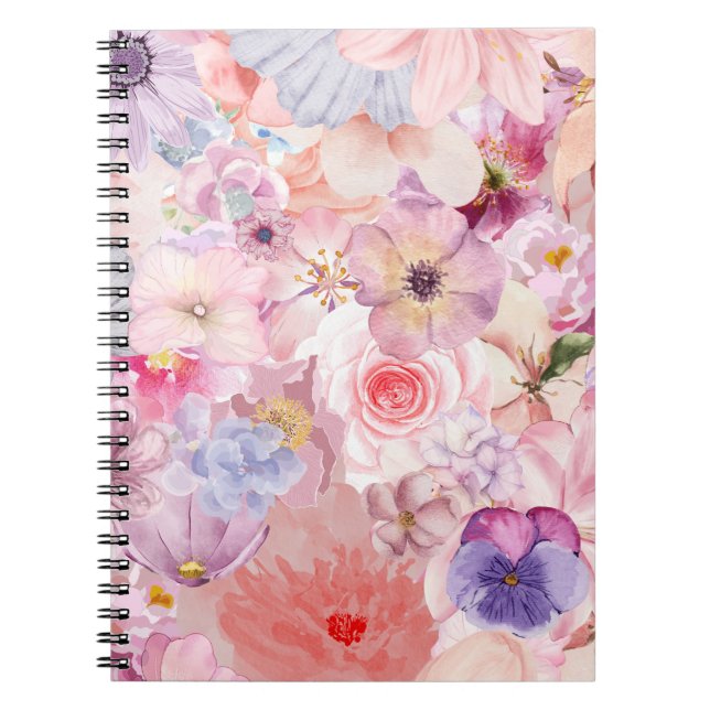 Cuaderno Pink & Purple Floral Pattern (Frente)