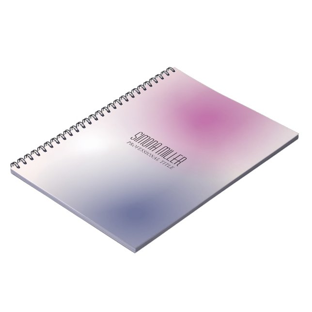 Cuaderno Pink Purple White Minimalist Aesthetic Gradient (Lado Izquierdo)