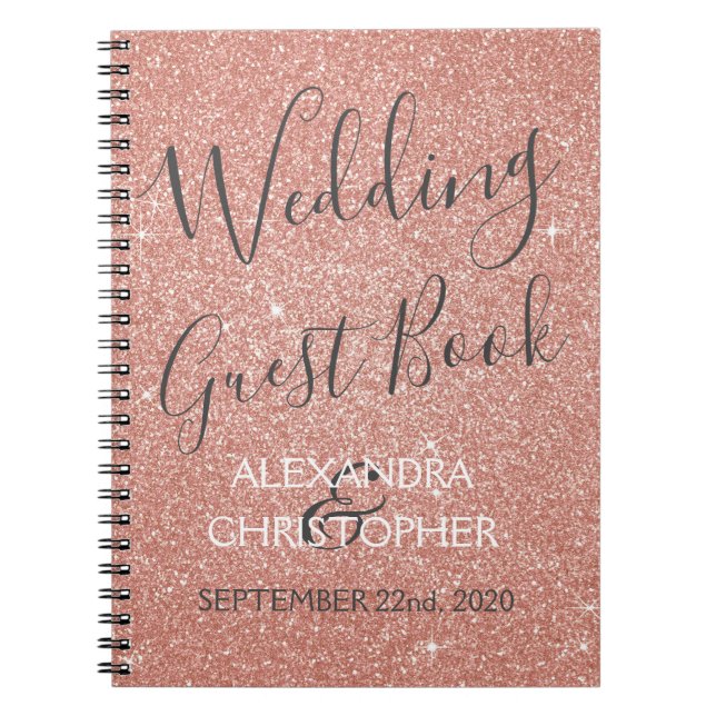 Cuaderno Pink - Purpurina Rosa de espuma de oro (Frente)
