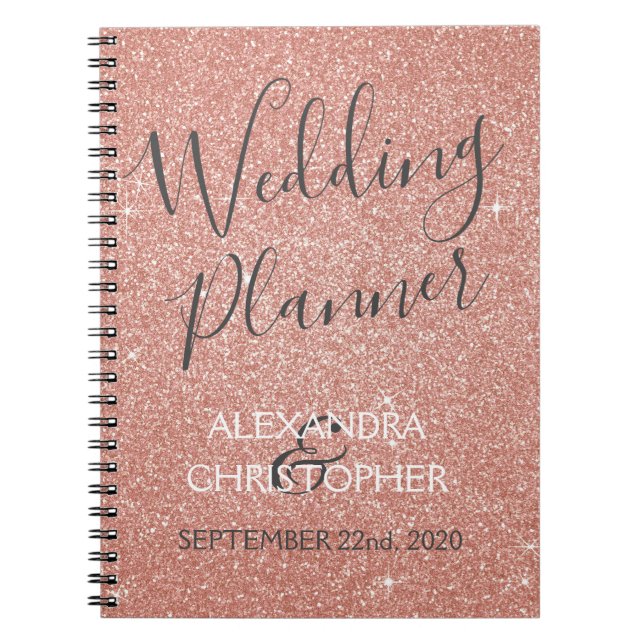Cuaderno Pink - Purpurina Rosa de espuma de oro (Frente)