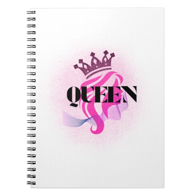 Cuaderno Pink Queen Crown Design – Confident Feminine Power (Frente)
