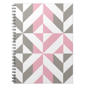 Cuaderno Pink Raspberry and Silver Geometric ZigZag