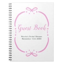 Cuaderno Pink Ribbon Bridal Shower Guest Book