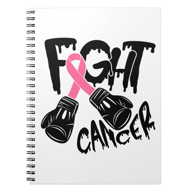 Cuaderno Pink Ribbon Fighter Warrior Breast Cancer  Noteboo (Frente)