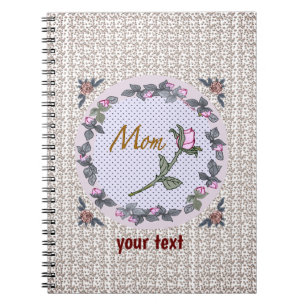 Cuaderno Pink Rosebud personalizado Mom Notebook