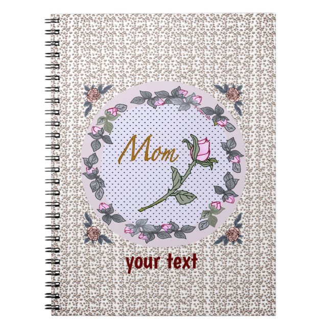 Cuaderno Pink Rosebud personalizado Mom Notebook (Frente)