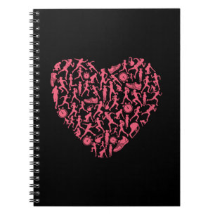 Cuaderno Pink Running Silhouette Heart - Women Runner