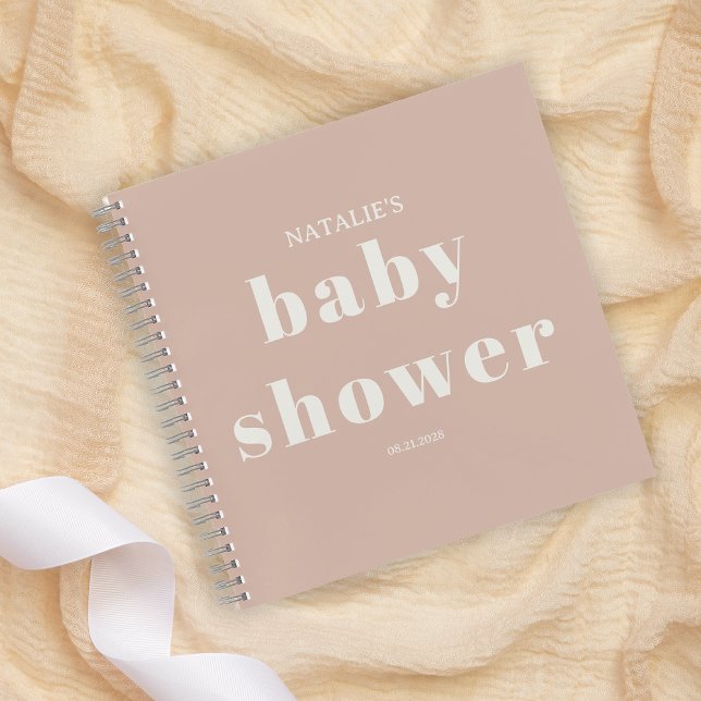 Cuaderno Pink Sandstone Typography Baby Shower Notebook (Subido por el creador)
