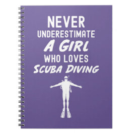 Cuaderno Pink Scuba Diving Gifts For Girls Diver Snorkeling