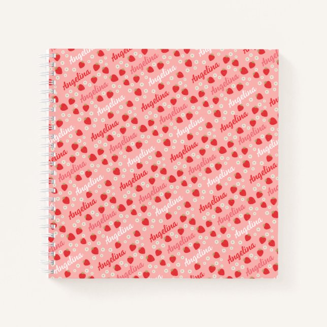 Cuaderno Pink Strawberry Custom Notebook Journal (Anverso)
