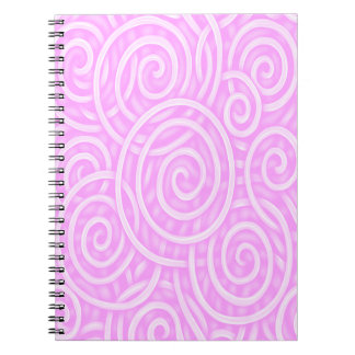 Cuaderno Pink Swirl Notebook – Soft Neon Pastel Aesthetic