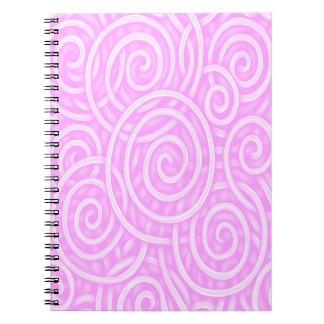 Cuaderno Pink Swirl Notebook – Soft Neon Pastel Aesthetic  (Frente)