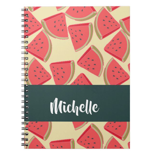 Cuaderno Pink watermelon slices on yellow (Frente)
