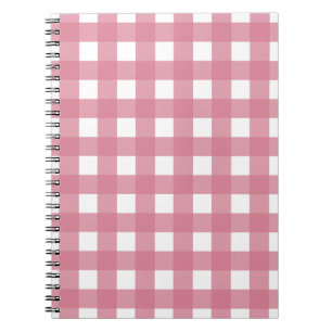 Cuaderno Pink White Gingham Check Plaid