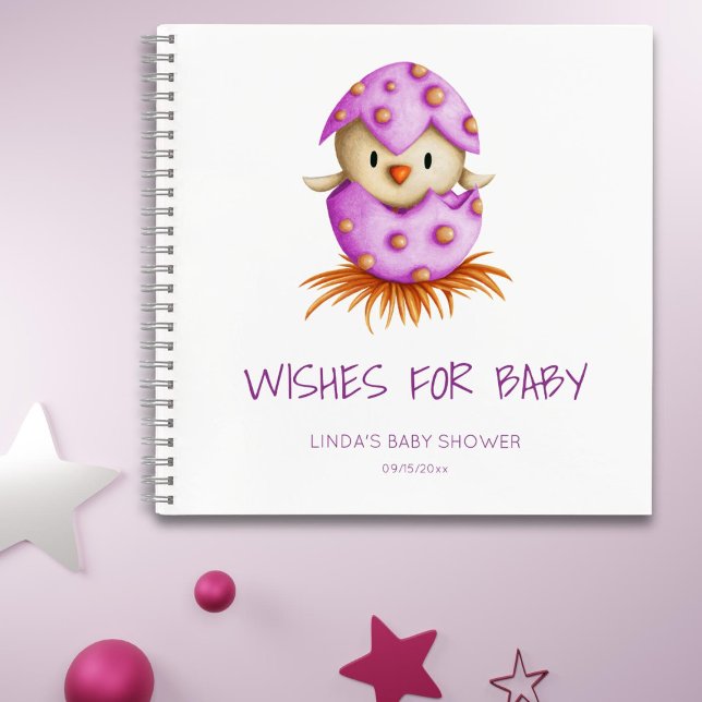 Cuaderno Pink Wiers for Baby Bird Baby Shower Guest Book (Subido por el creador)