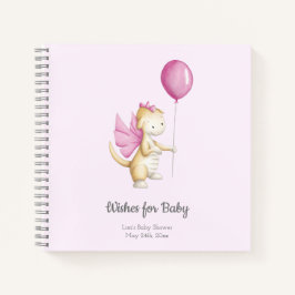 Cuaderno Pink Wires for Baby Dragon Baby Shower Guest Book