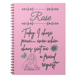 Cuaderno PinkJournal de nombre personalizado con e