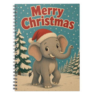 Cuaderno Pino del elefante arbolada Navidad animal