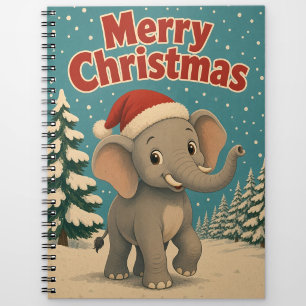 Cuaderno Pino del elefante arbolada Navidad animal