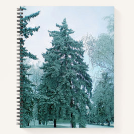 Cuaderno Pino invernal con nieve