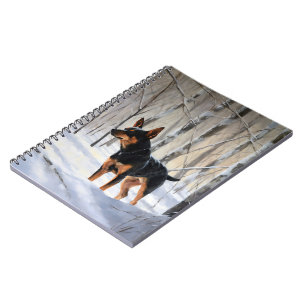 Cuaderno Pinscher Miniatura Deja que nieve Navidad