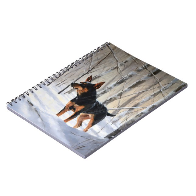 Cuaderno Pinscher Miniatura Deja que nieve Navidad (Lado Izquierdo)