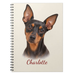 Cuaderno Pinscher Miniatura Personalizado con Nombre Person