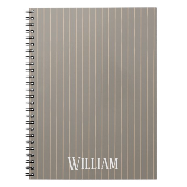 Cuaderno Pinstripes beiges personalizadas (Frente)