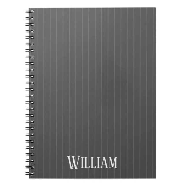 Cuaderno Pinstripes grises personalizadas (Frente)