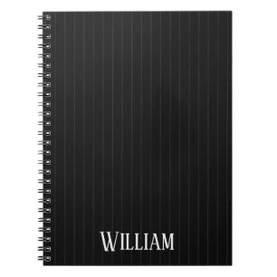Cuaderno Pinstripes negras personalizadas