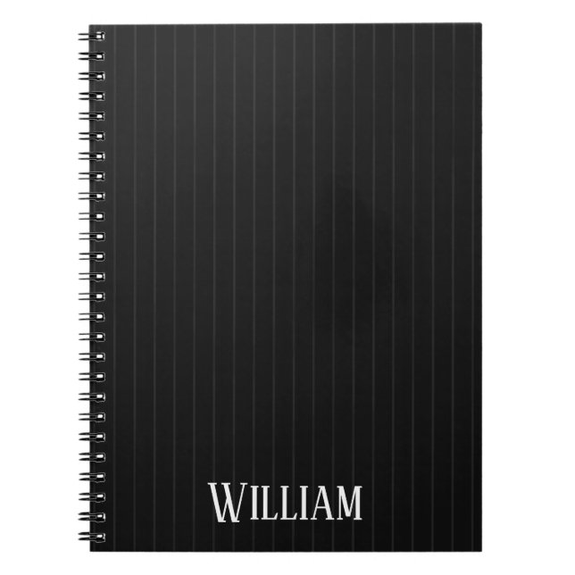 Cuaderno Pinstripes negras personalizadas (Frente)