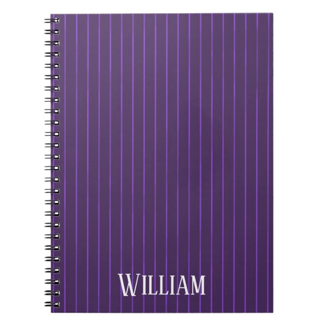 Cuaderno Pinstripes púrpuras (Frente)