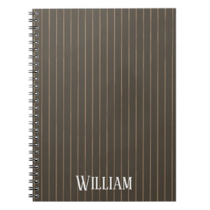 Cuaderno Pinstripes retro castaño personalizado