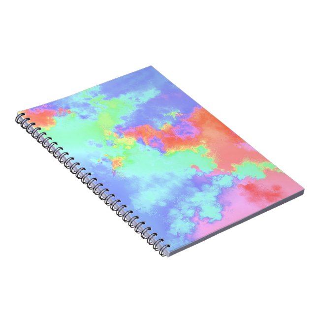 Cuaderno Pinta arcoiris Efecto de salpicadura Naranja azul  (Lado Derecho)