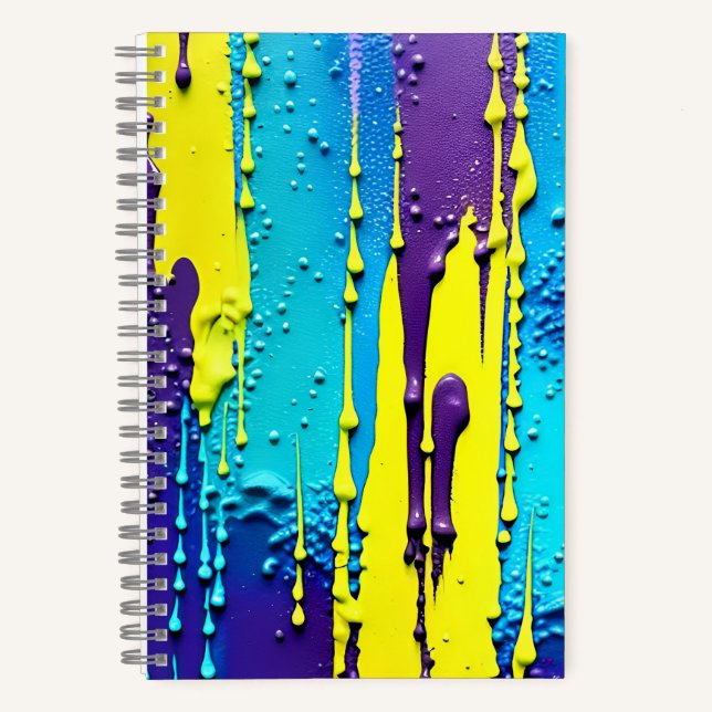 Cuaderno Pinta azul y amarilla púrpura hace gracia y brilla (Anverso)