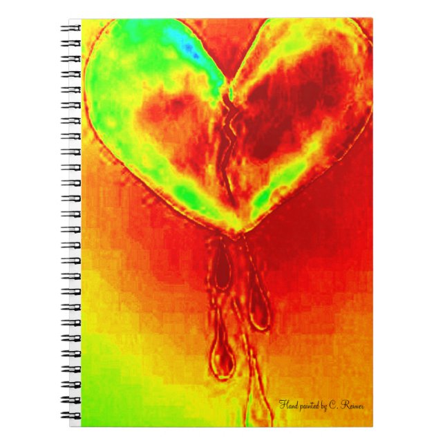 Cuaderno pintado a mano del corazón sangrante (Frente)