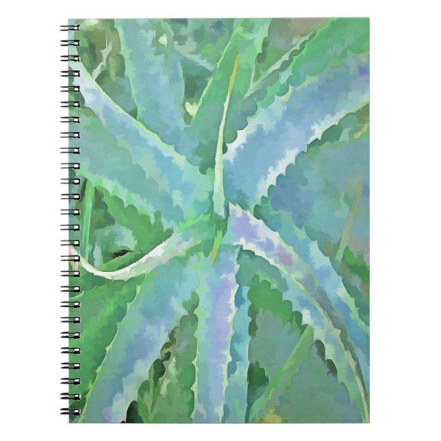 Cuaderno Pintado abstracto de áloe verde gris (Frente)