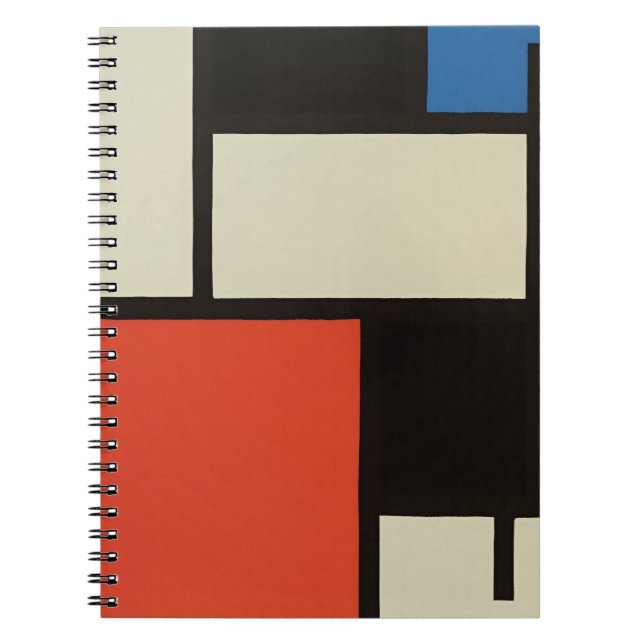 Cuaderno Pintado abstracto de composición de mondrian de tu (Frente)