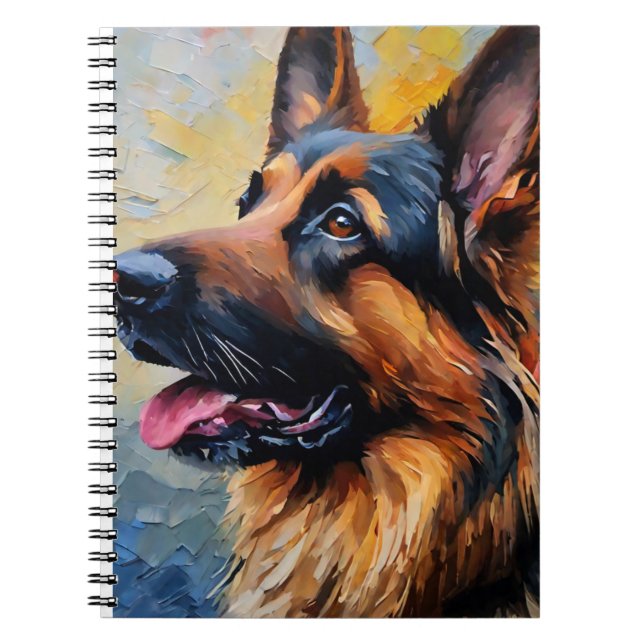 Cuaderno Pintado de aceite de Shepard alemán (Frente)