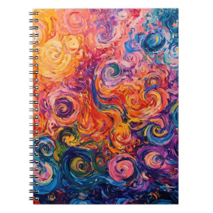 Cuaderno Pintado de aceite de Swichedelic Swirls