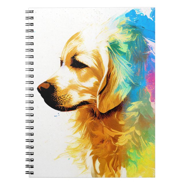 Cuaderno Pintado de animales salvajes de perro con recupera (Frente)