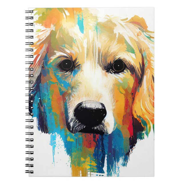 Cuaderno Pintado de animales salvajes de perro con recupera (Frente)