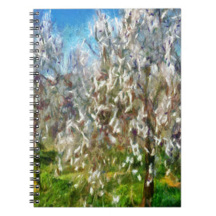 Cuaderno Pintado de arte de puntillismo de almendras