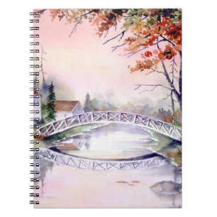 Cuaderno Pintado de color de agua puente en arco