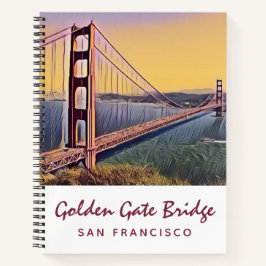 Cuaderno Pintado de época del puente Golden Gate de San Fra
