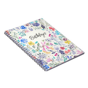 Cuaderno pintado de flores de bonito