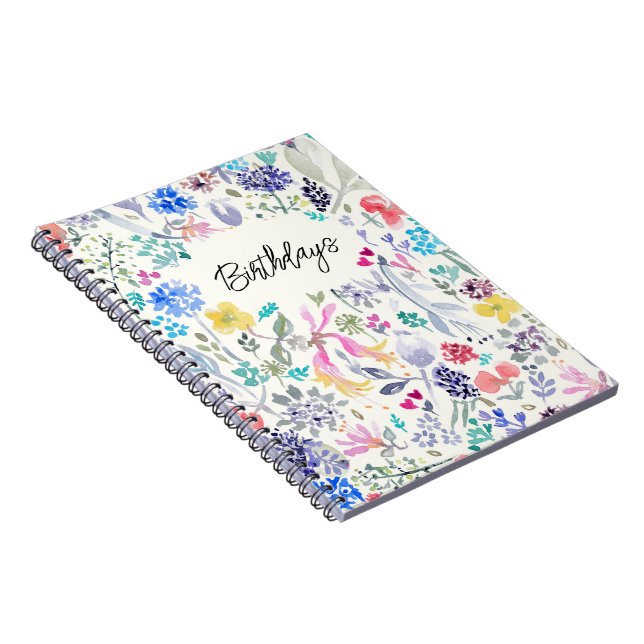Cuaderno pintado de flores de bonito (Lado Derecho)